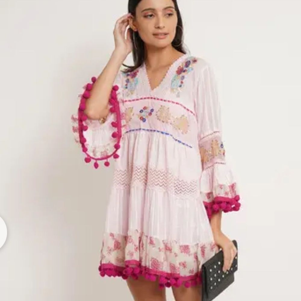 Amalfi SARTORIA with love from Italy pom pom dress medium